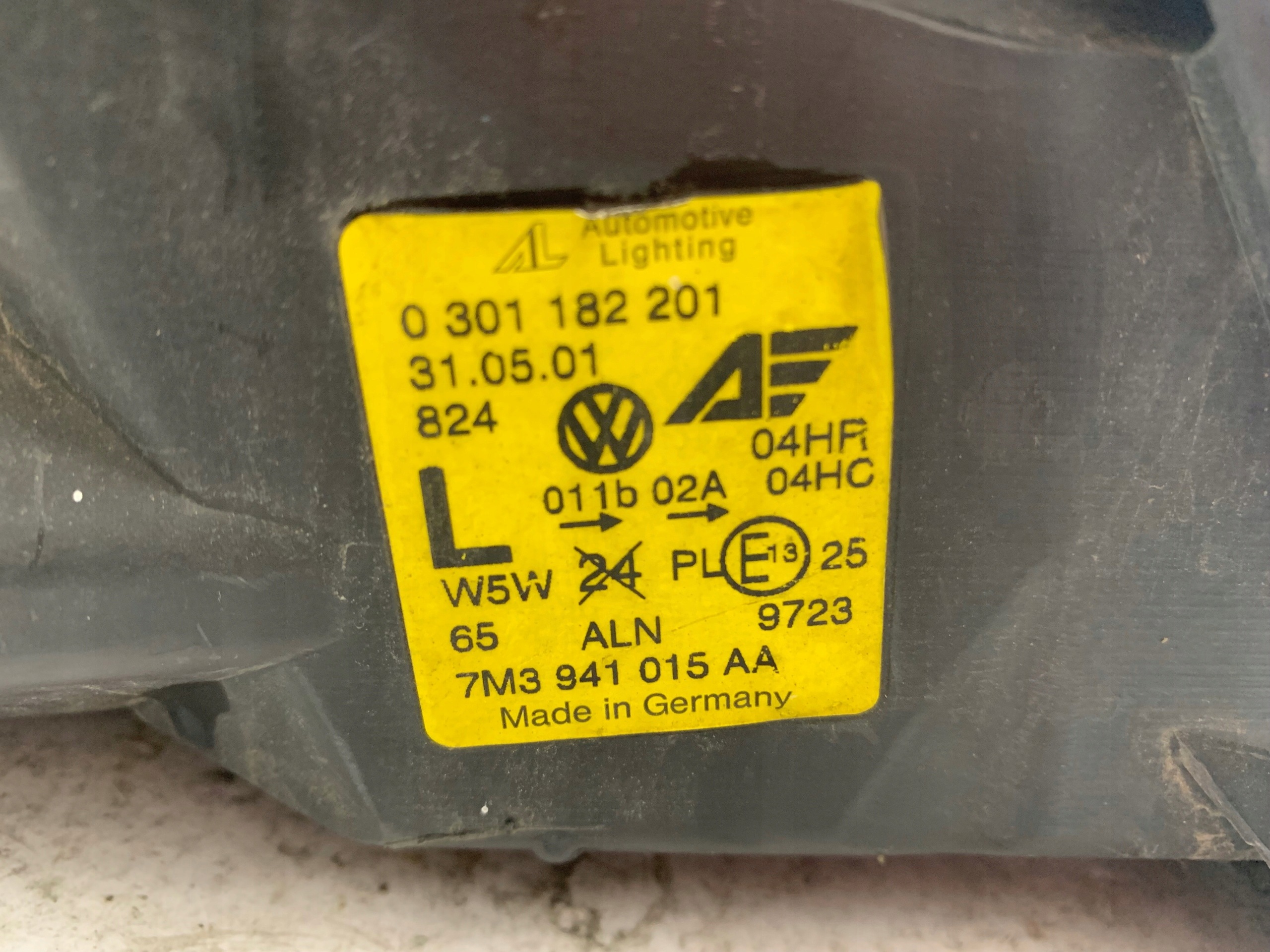 VW SHARAN and LIFT light left front nice 7M3941015AA