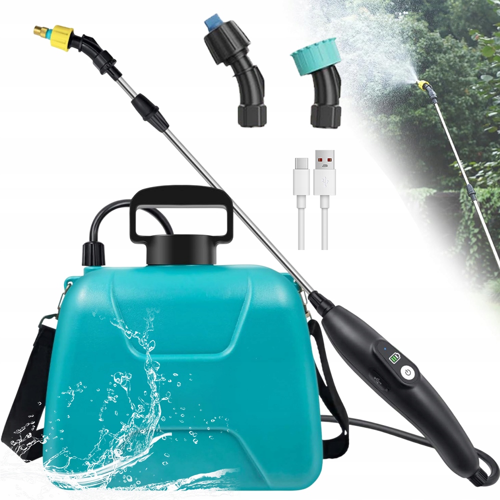 Elektrický Akumulátorový Postřikovač 8L Teleskopický 60 cm S 3 tryskami 2.2 Ah