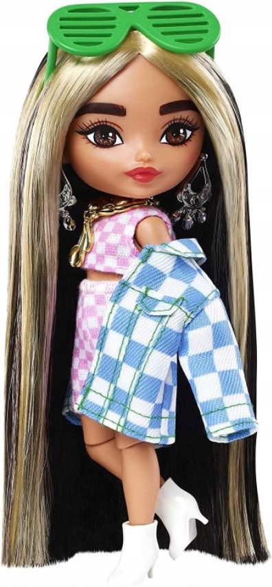 BARBIE EXTRA MINIS LALKA PASEMKA W KURTCE W KRATKĘ Seria Extra