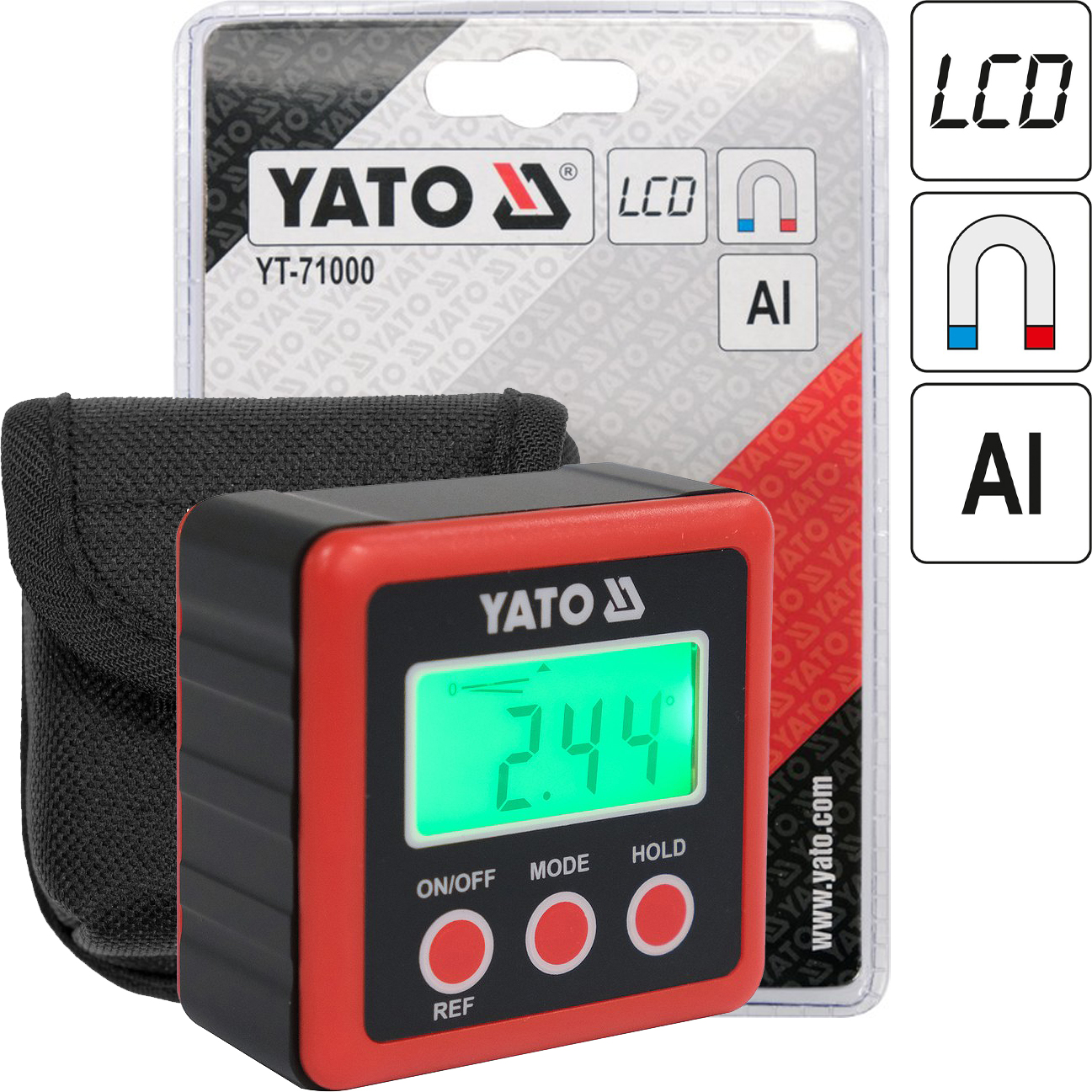 

Yato Cyfrowy Wskaźnik Kątów LCD Kątomierz