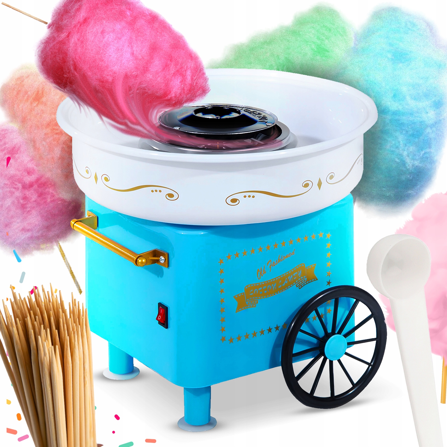 Maszyna Do Waty Cukrowej Domowa Wata Cukrowa Maszynka Wózek Patyczki 550W