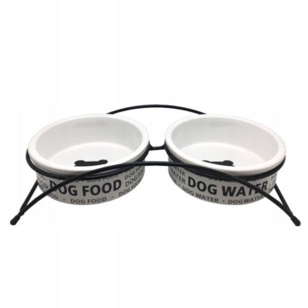 

Yarro miski ceramiczne na stojaku Food Water 2x15c