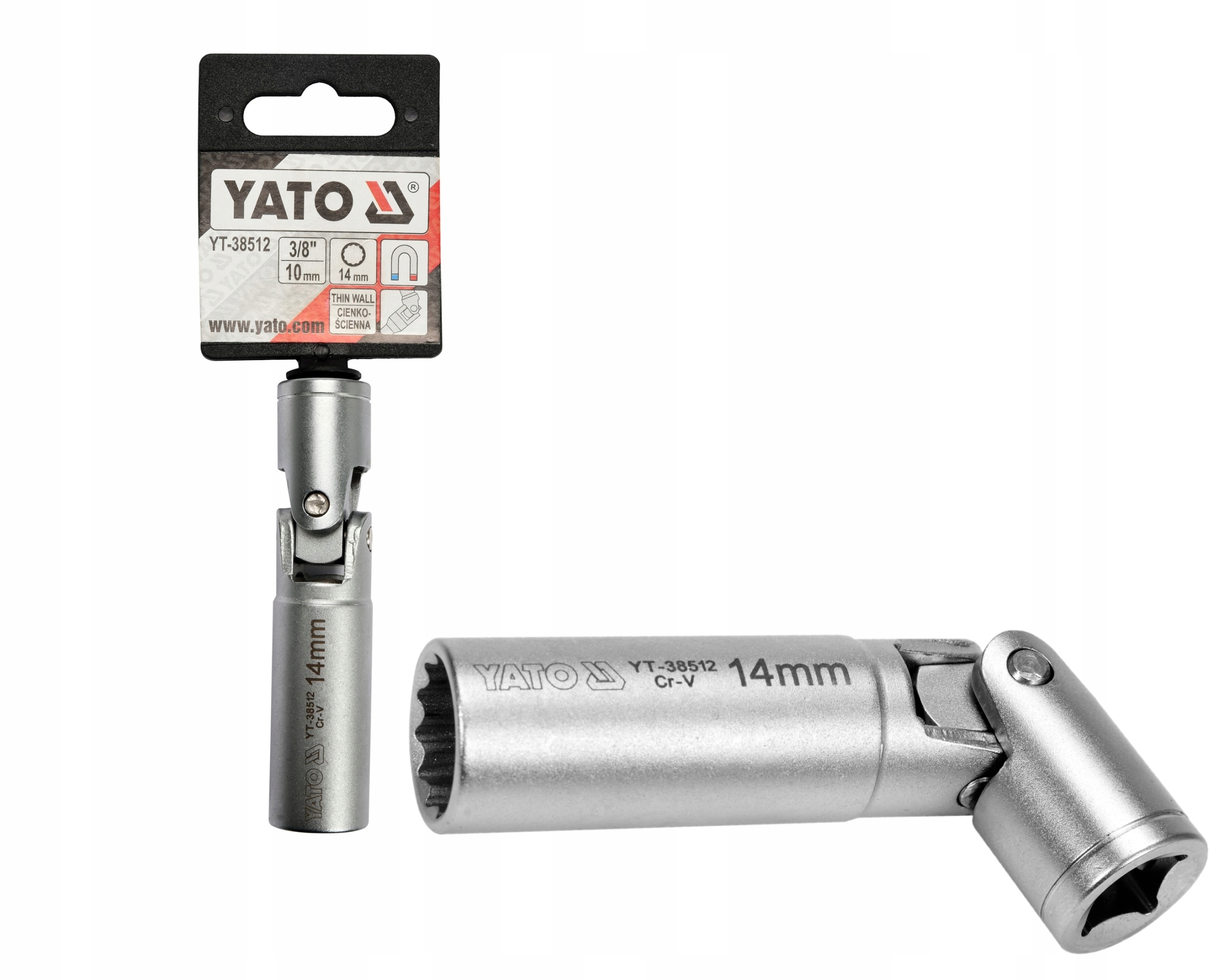 NASADKA DO ŚWIEC Z PRZEGUBEM 14mm 3/8 YT-38512