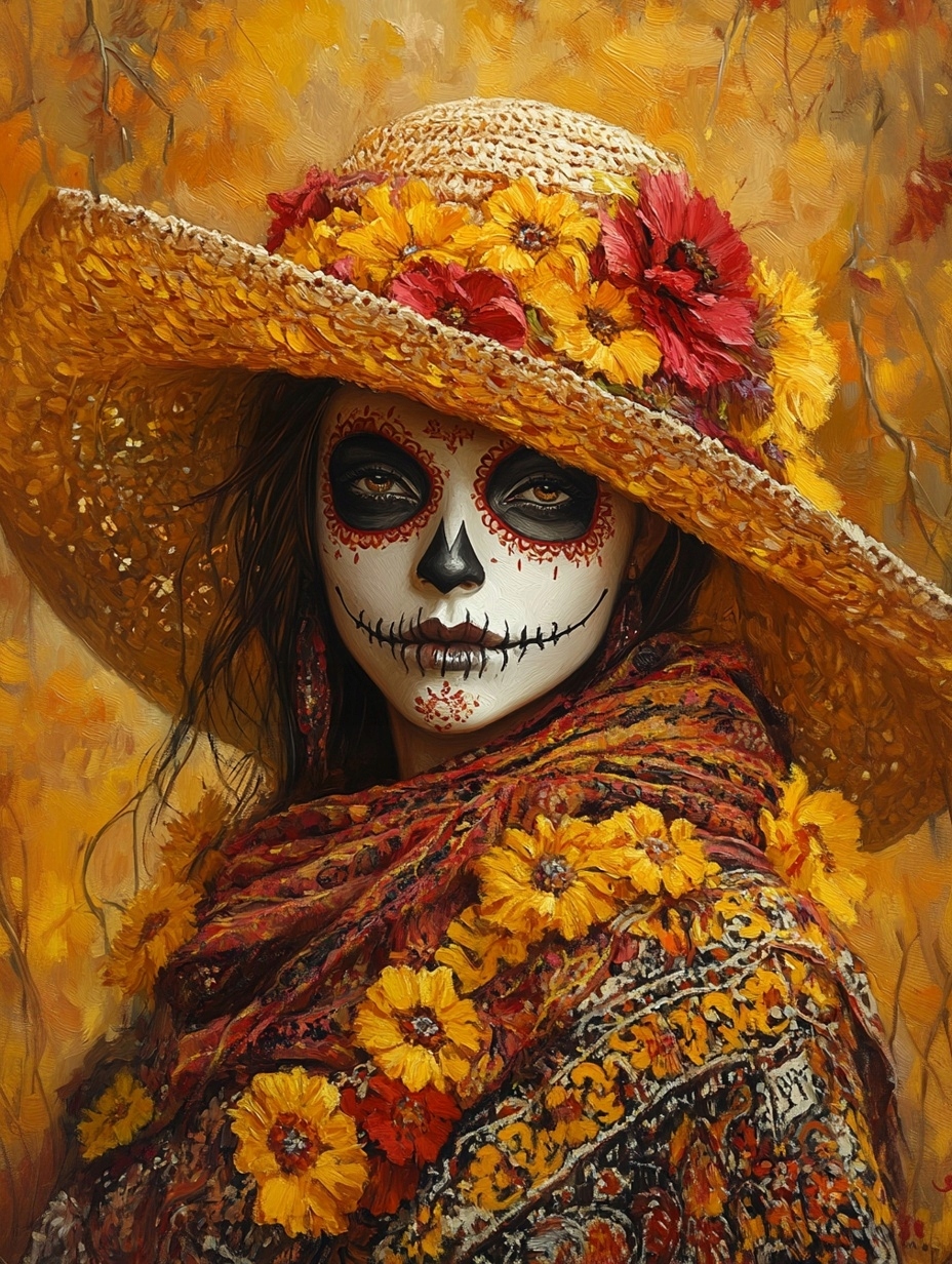 Obraz Na Plátně Canvas Portrét La Catrina Svátek Mrtvých Mexiko 60x80