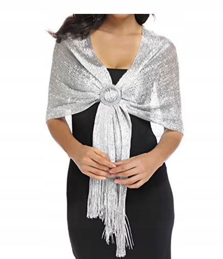 Bolerko Etola Srebrna Chusta Na Ramiona Szal Do Sukni 371