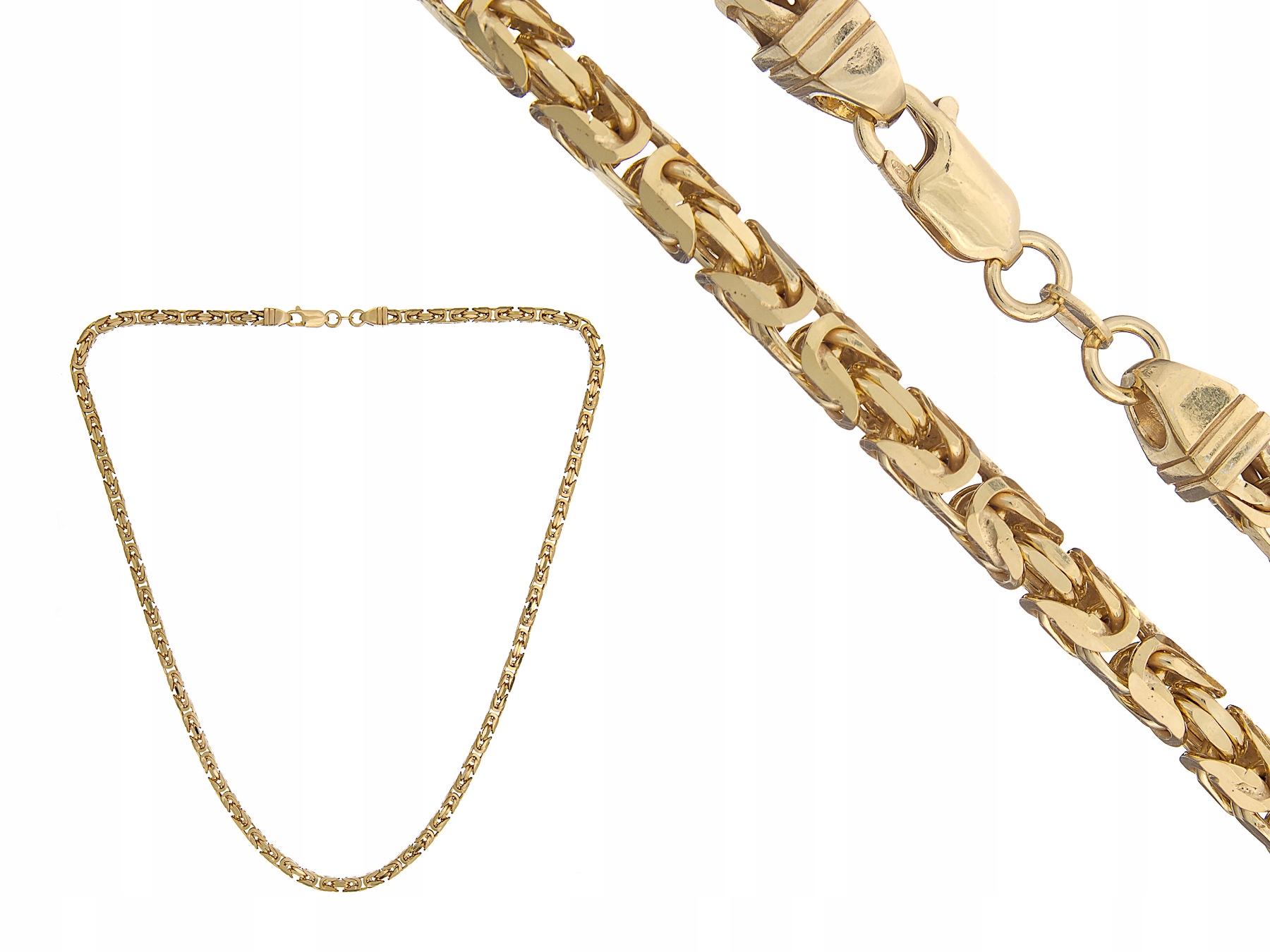 Stříbrný Řetízek Byzantýna 50 CM 4,3 MM Zlacený