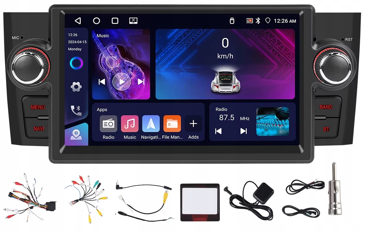 Rádio Navigácia Gps Android Fiat Punto Linea 2007-2012 4/64GB Carplay Wifi