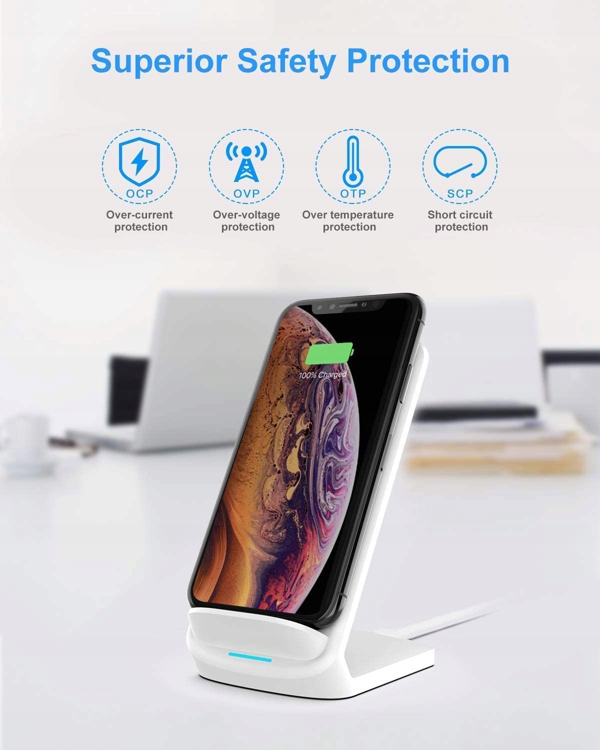 NANAMI Szybka Ładowarka Bezprzewodowa 10W Samsung iPhone Google LG — miniatura 4