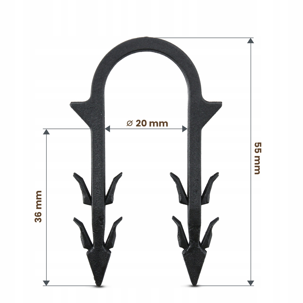 Spinki instalacji grzewczych mocowanie rur PEX Długość 0 m
