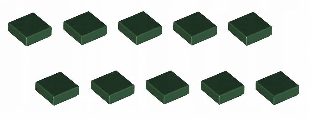 

Lego Płytka Płaska 1x1 Ciemny Zielony 3070b -10SZT