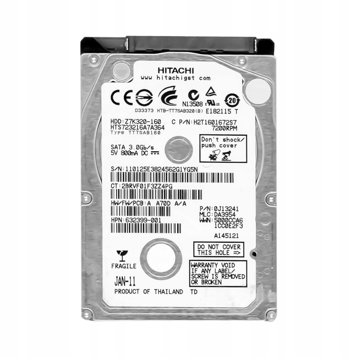 

Hitachi 160GB 7.2k Sata II 2.5'' HTS723216A7A364