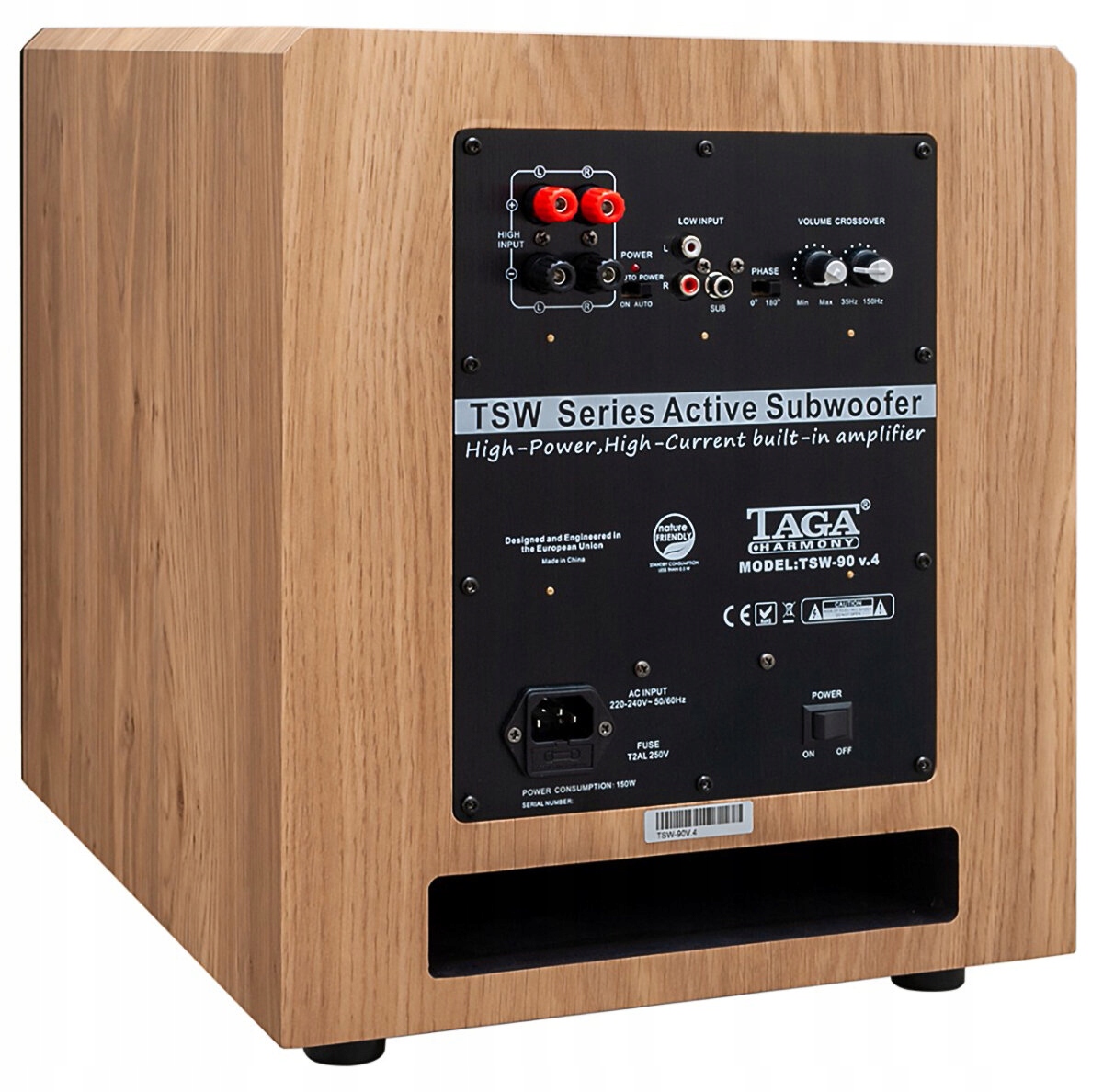 Subwoofer TAGA HARMONY TSW-90 V4 260W Dąb Model TSW-90 v4