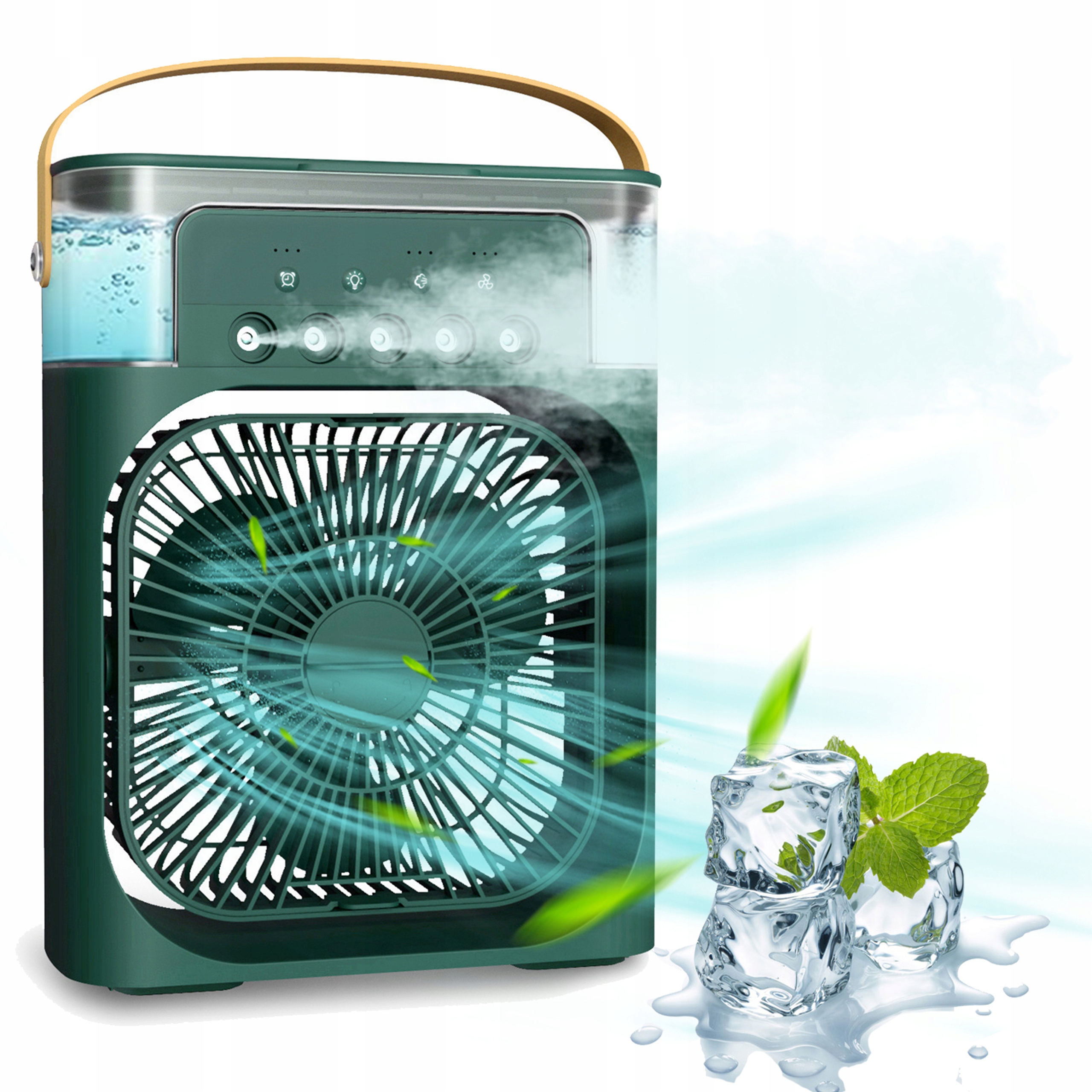 WENTYLATOR BIURKOWY WIATRAK PODŁOGOWY STOJĄCY W ZBIORNIK NA WODĘ KOLOR LED