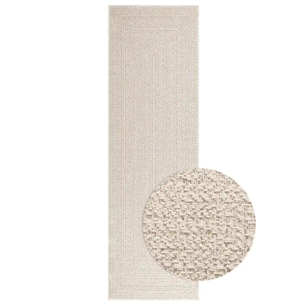 vidaXL Koberec Zizur krémová 80x250cm jutový vzhled interiér exteriér