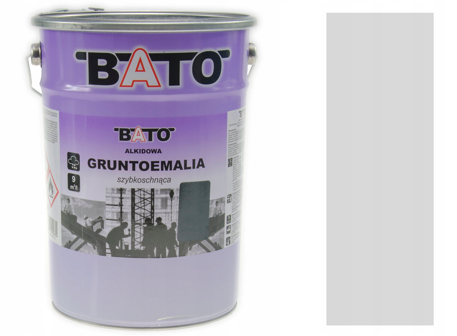 Farba do metalu na rdzę Szara RAL7035 5L Bato Okrętowa 4w1 Gruntoemalia