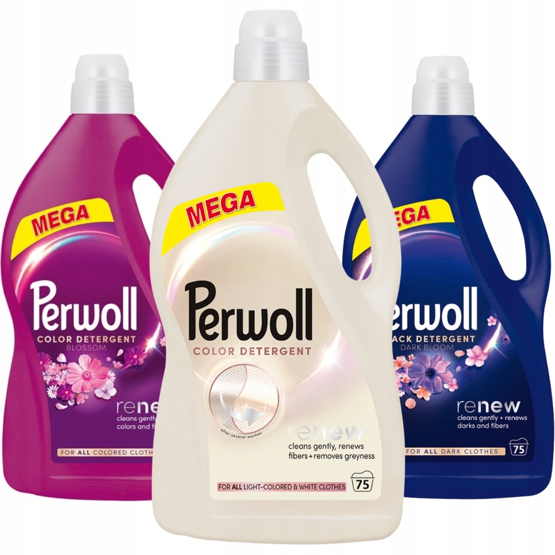 Perwoll Renew Dark, Light, Blossom Tekutý prací prostředek Mix 3x3,75 l 225 praní