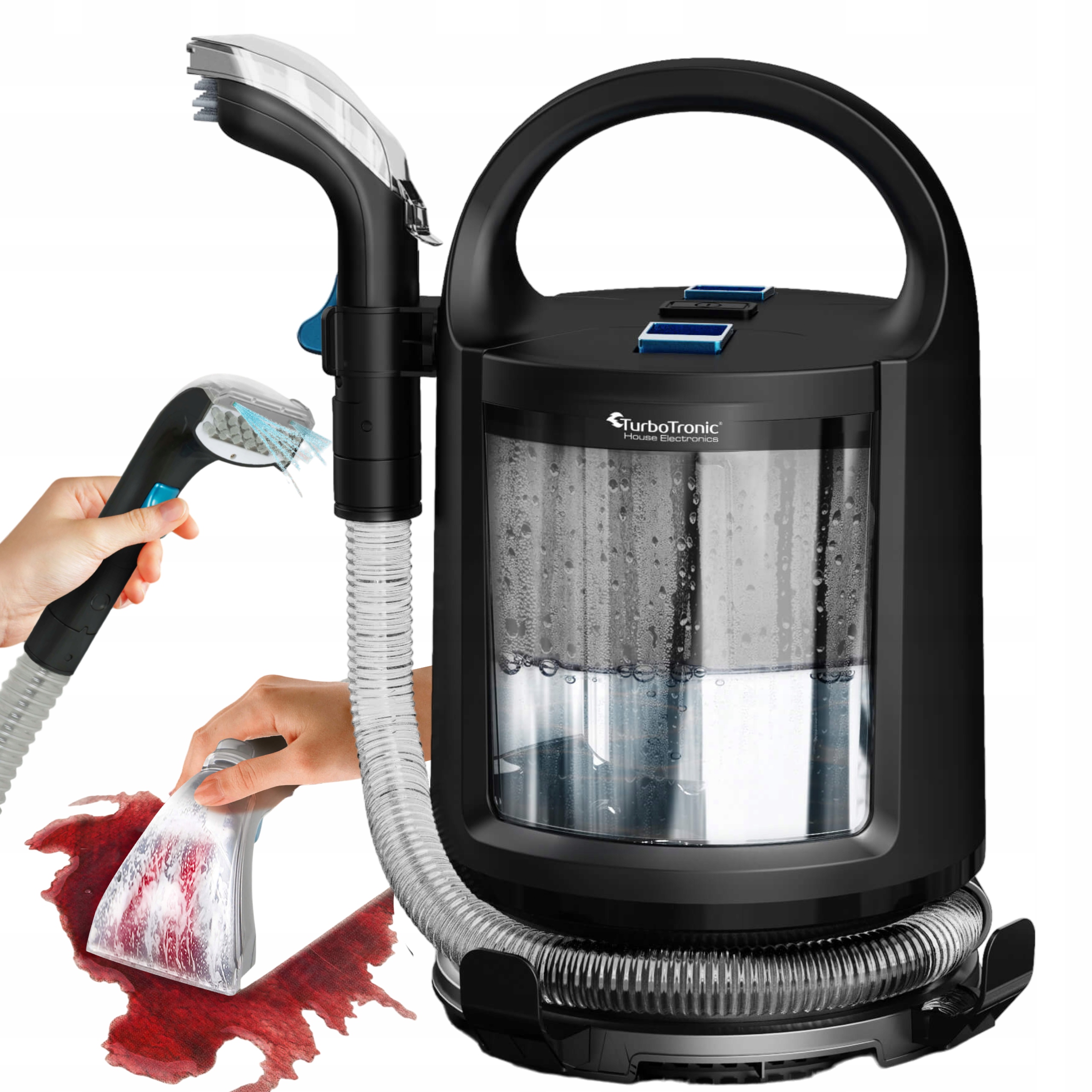 Odkurzacz wodny piorący TurboTronic do dywanu tapicerki wykładziny ssawka 5