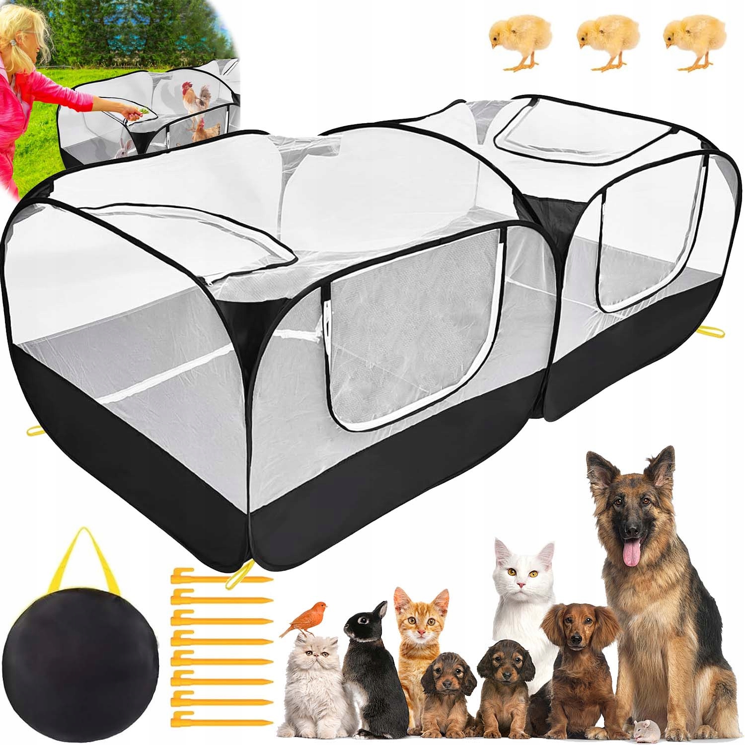 Levně Skládací Kotec Pro Psa Kočku Králíka Štěňat Pelíšek 185*94*64 CM