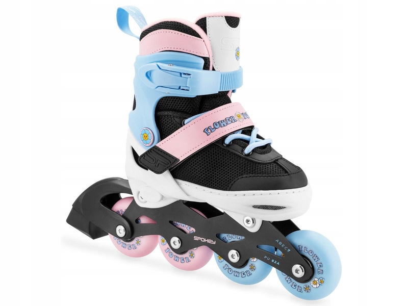 Rolki Spokey Joy (rozmiar 27-30) Czarno-niebiesko-różowy