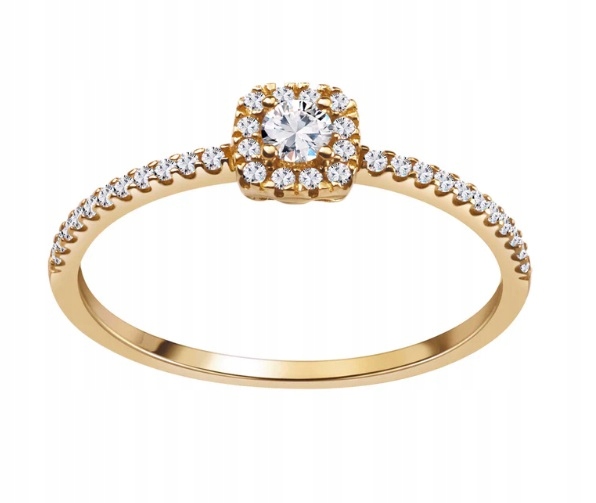 Złoty Pierścionek z Cyrkoniami r13 PZ19689 Verona Jewellery
