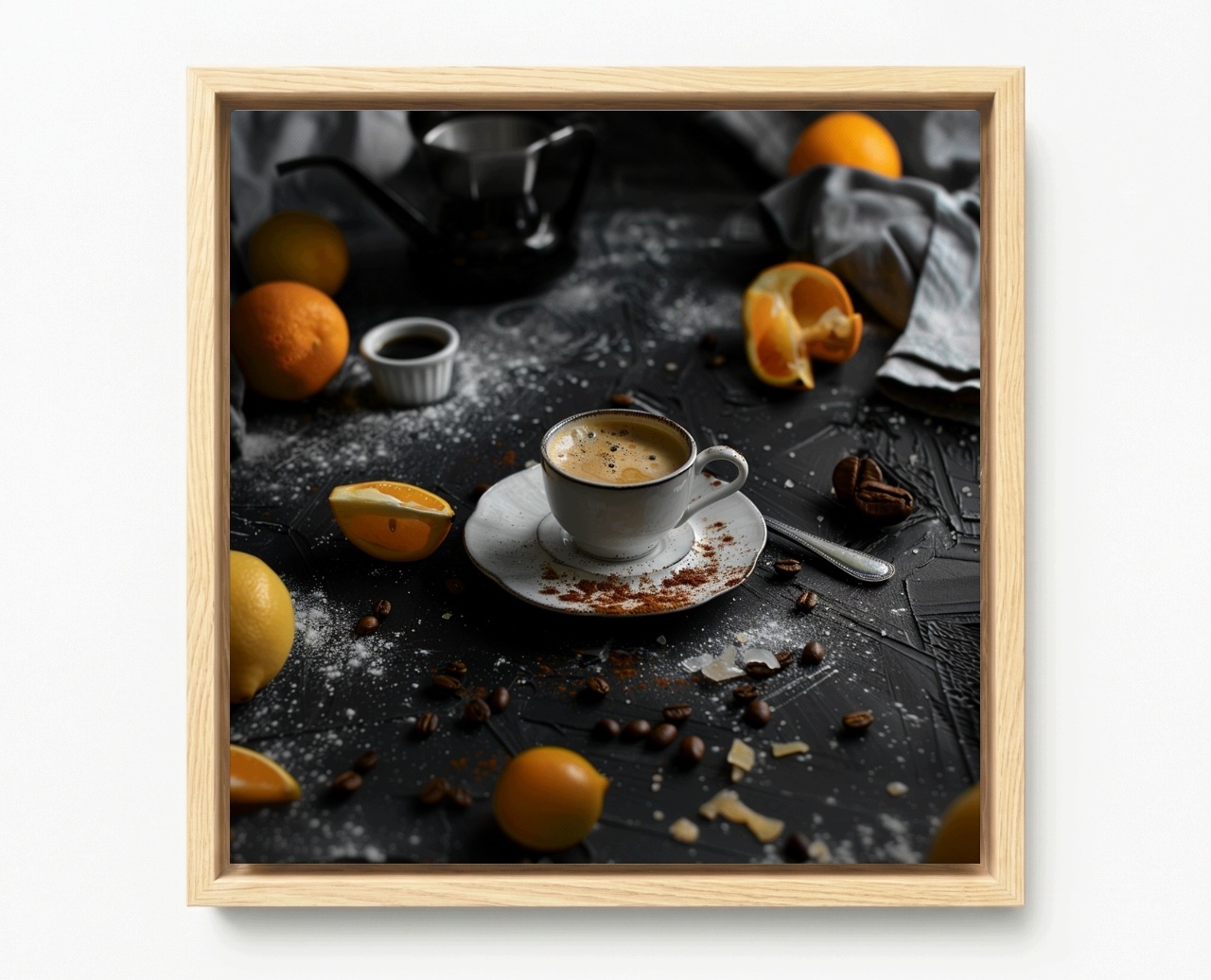 Obraz Rama American Box Kavárna Káva Šálek Espresso Pomeranče 60x60