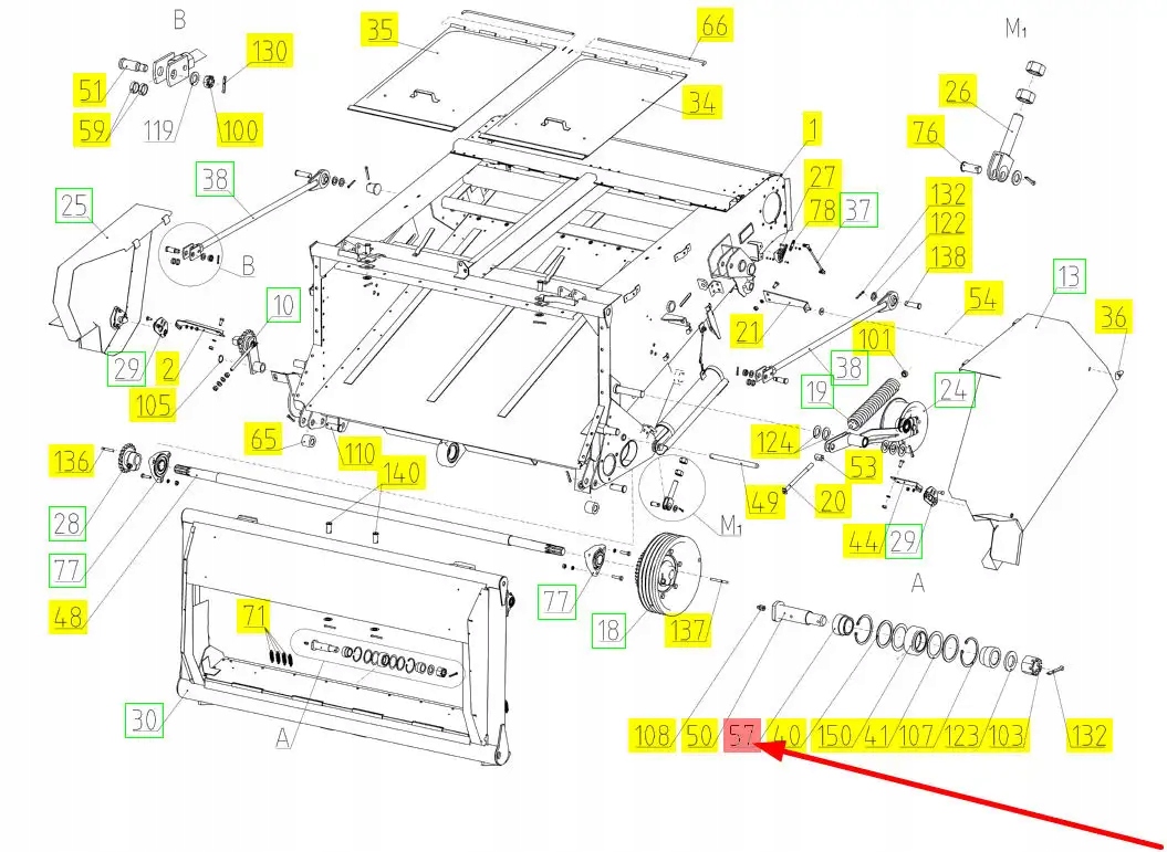 103029498 Tuleja mocowania ramy hederu Producent części Rostselmash