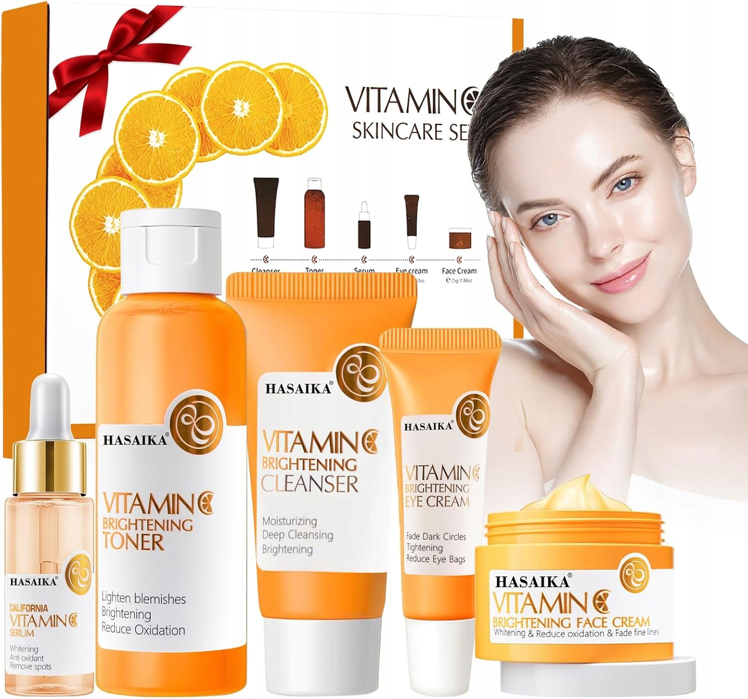 Hasaika vit C sérum hydratační krém rozjasňuje obličej 5 ks