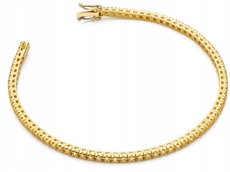 Zlatý náramek 585 z briliantů 7g s elegantním vzorem, ideální jako dárek 14k