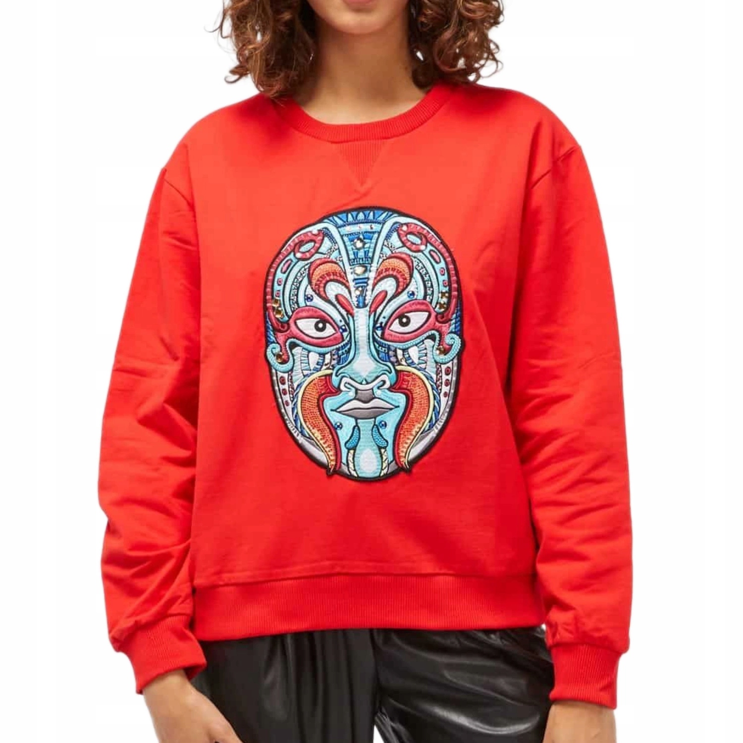 Mikina Custo červená tepláková s klasickou bavlněnou aplikací vel. M