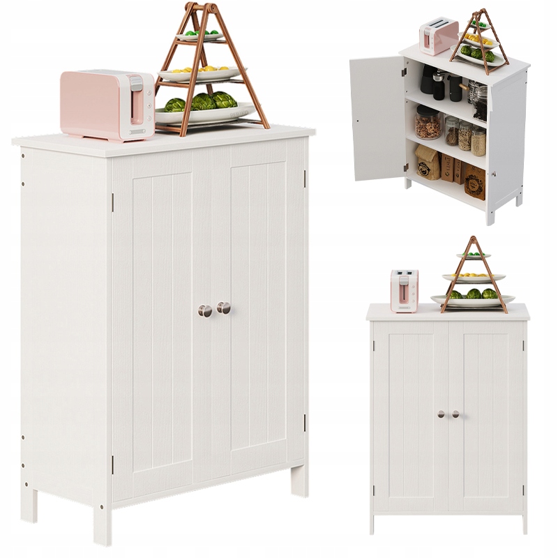 SZAFKA REGAŁ KOMODA ŁAZIENKA PRZEDPOKÓJ LOFT 2 DRZWI BIAŁA WYSOKA 80 CM