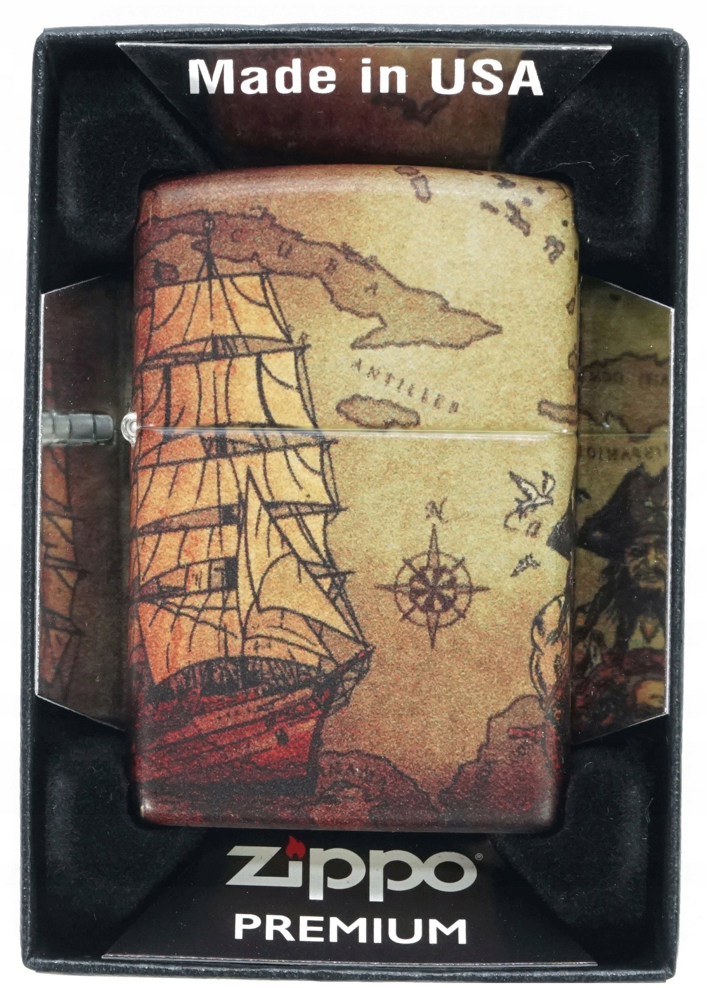 Zapalovač Zippo Pirate Ship 60005661 Větruodolný benzínový