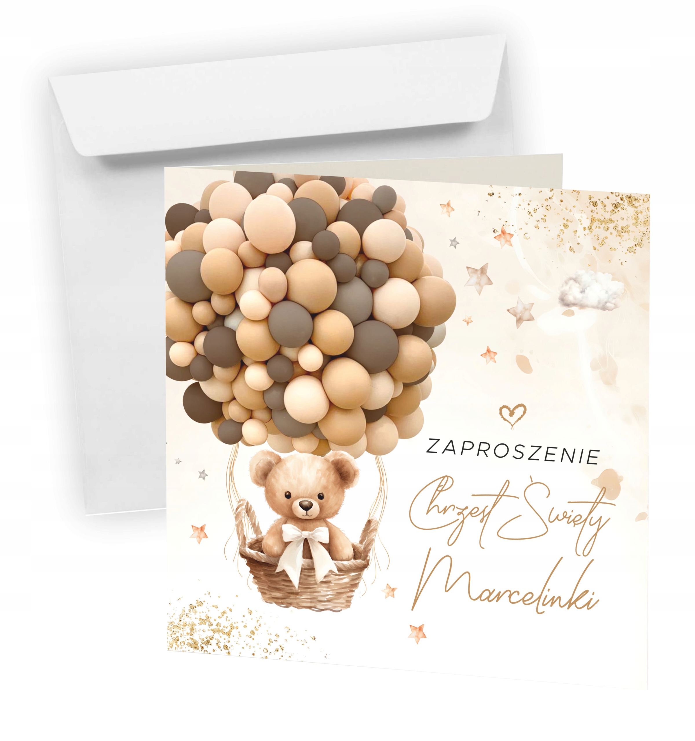 ZAPROSZENIE NA CHRZEST ŚWIĘTY + KOPERTA + IMIĘ DZIECKA + EKSPRES + JAKOŚĆ