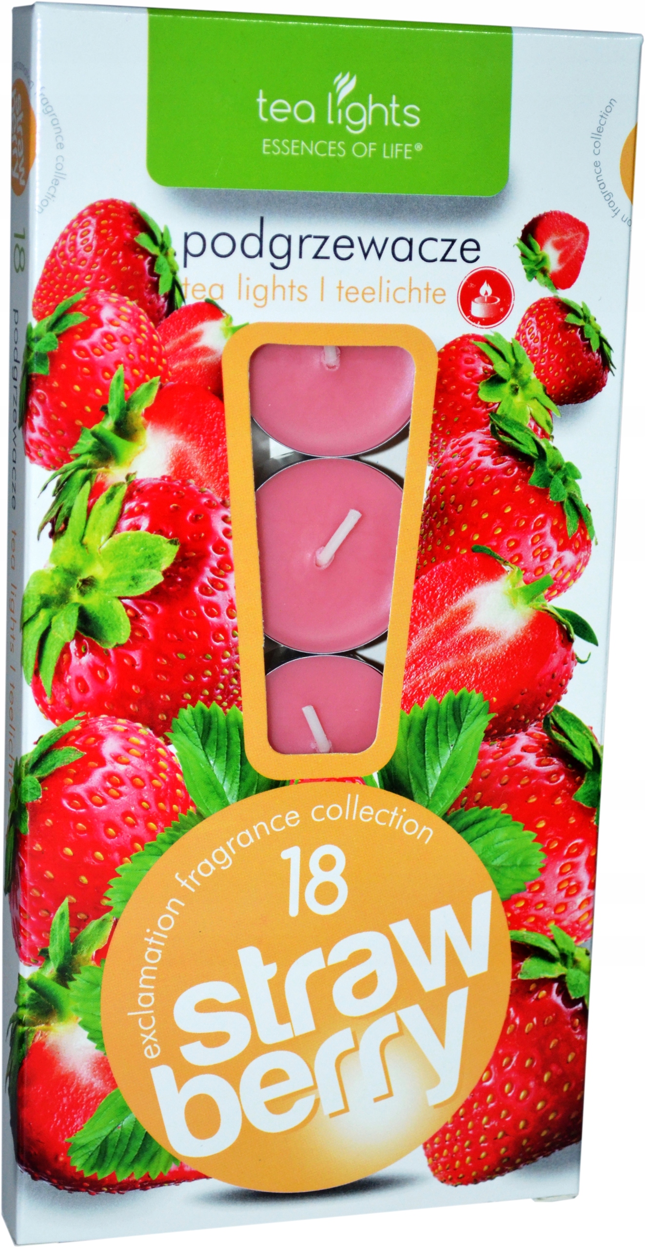 Podgrzewacze zapachowe 18 szt. tealighty, Truskawka