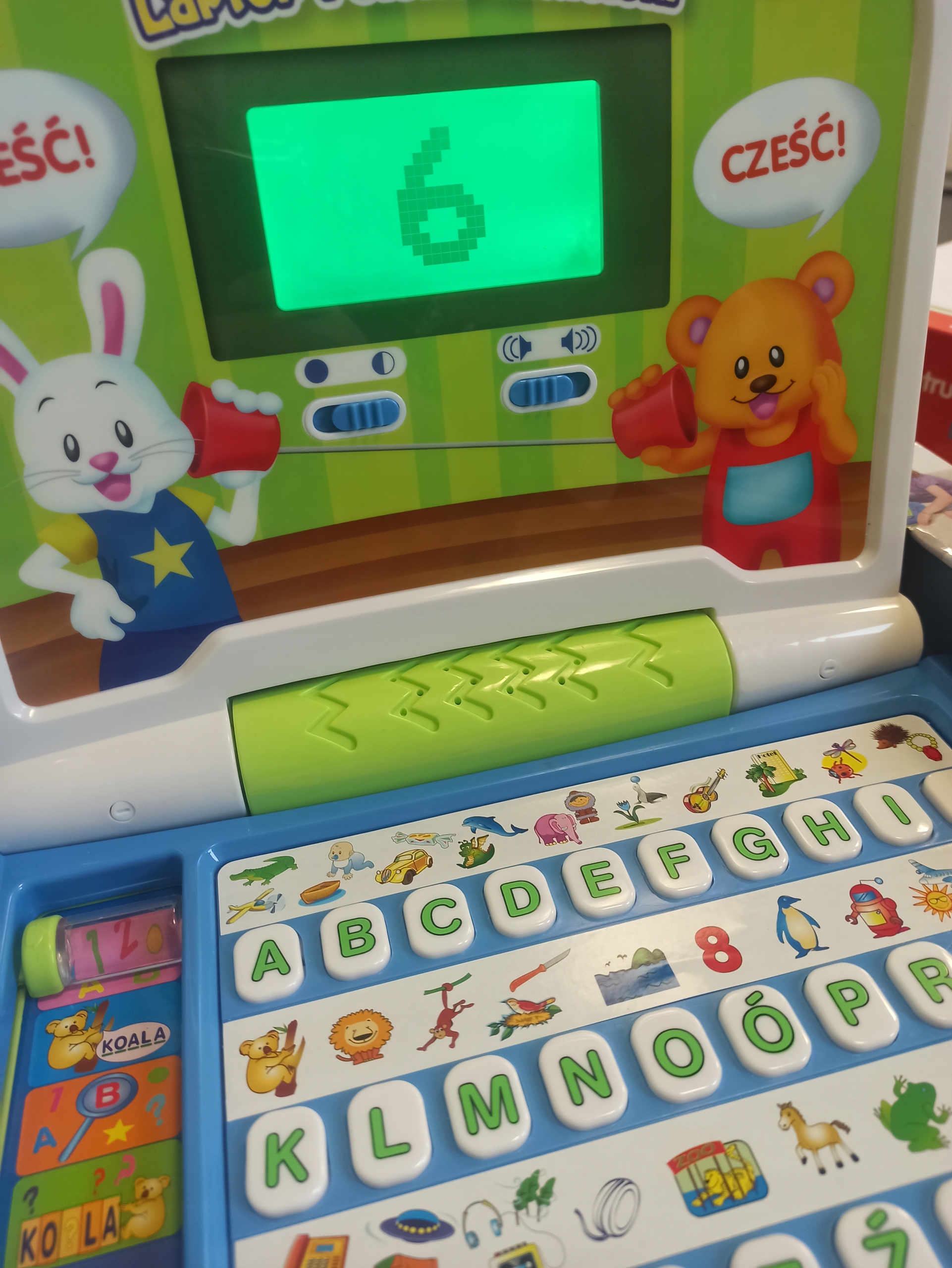 Laptop dla dziecka edukacyjny komputer zabawka 2 języki dwujęzyczny nauka Szerokość produktu 35.5 cm