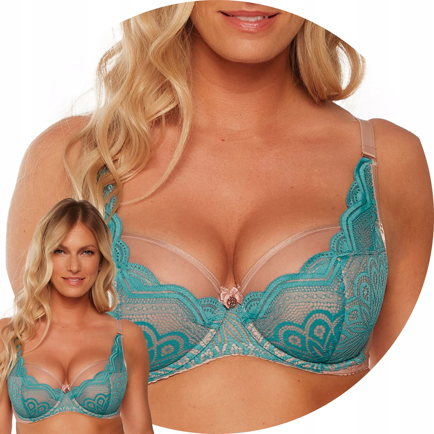 Gaia 1250 Lorita Polovyztužená podprsenka Semi Soft tyrkysová-mokka 65J