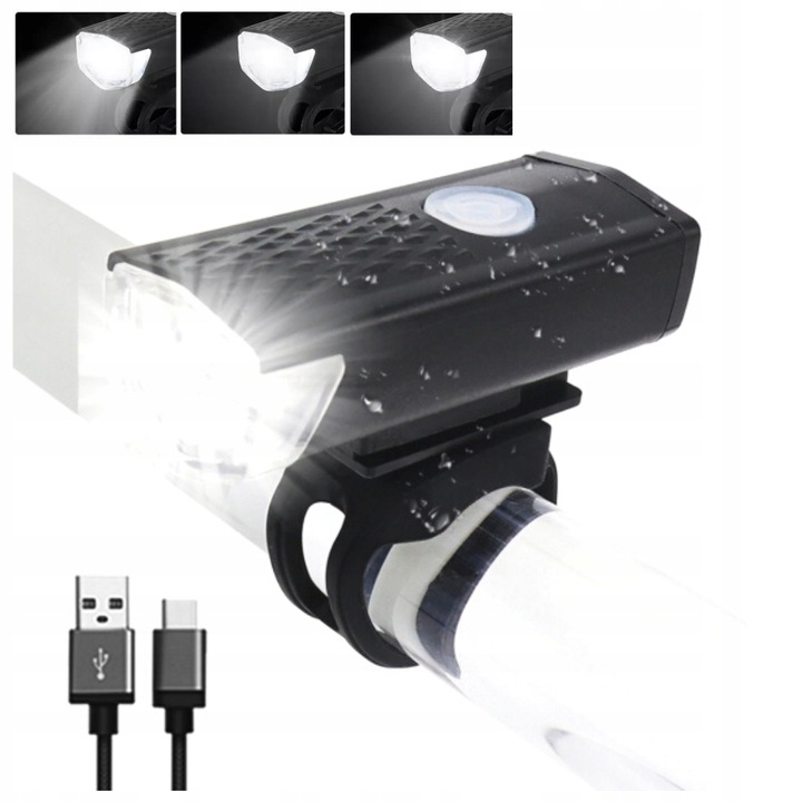 LAMPKA ROWEROWA LED PRZÓD + TYŁ - WODOODPORNA - ZESTAW - CE Model LAMPKA PRZÓD + TYŁ