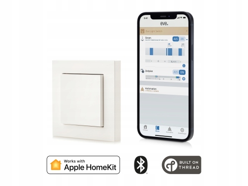 Eve Light Switch inteligentny włącznik światła Thread iOS Bluetooth Kod producenta 10EBW1701