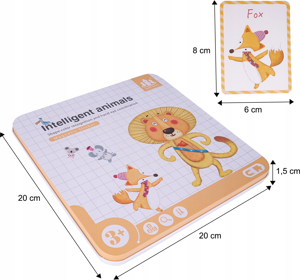 MAGNETIC PUZZLE MONTESSORI ANIMALS PUZZLE Hrdina chybí