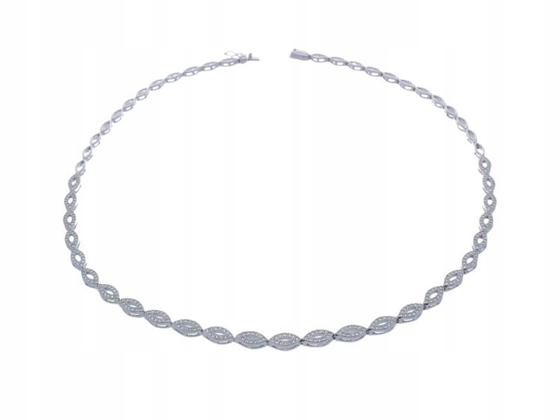 Stříbrný náhrdelník 925 s bílými zirkony, elegantní, dámský, módní