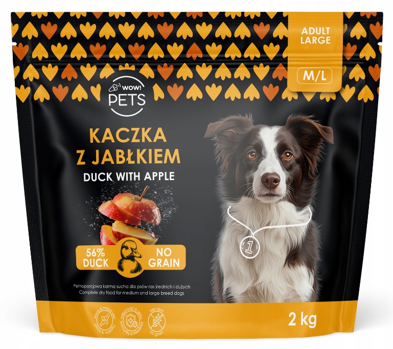 Levně WOWPets Bez obilovin, Monoproteinová kachna 2 kg Krmivo Dospělý pes plemeno M/L