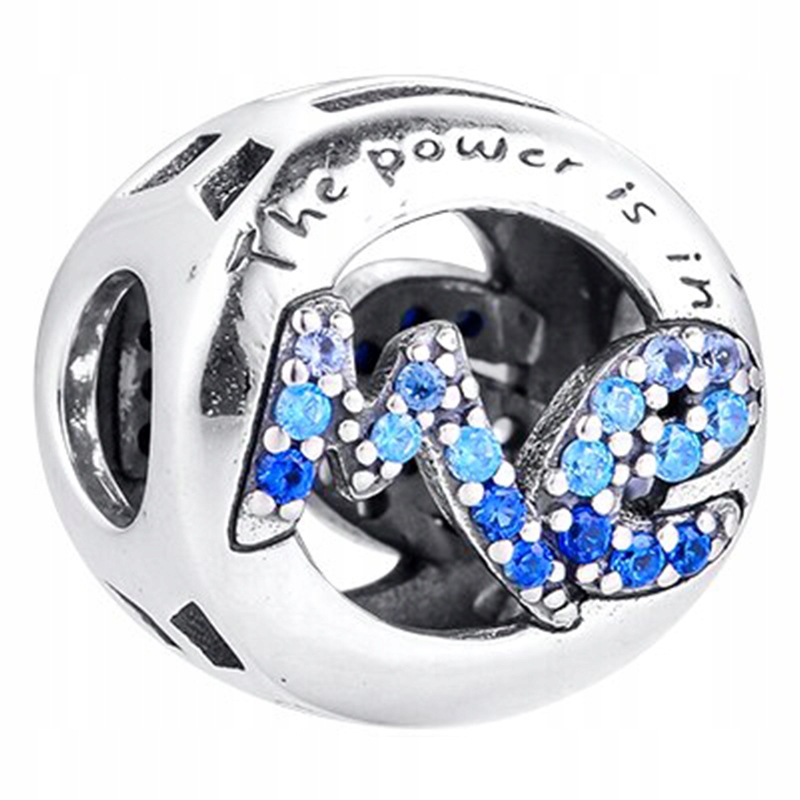 Charms Stříbrný We & Me Nápis Citát Modré Zirkony Vy a já Stříbro 925