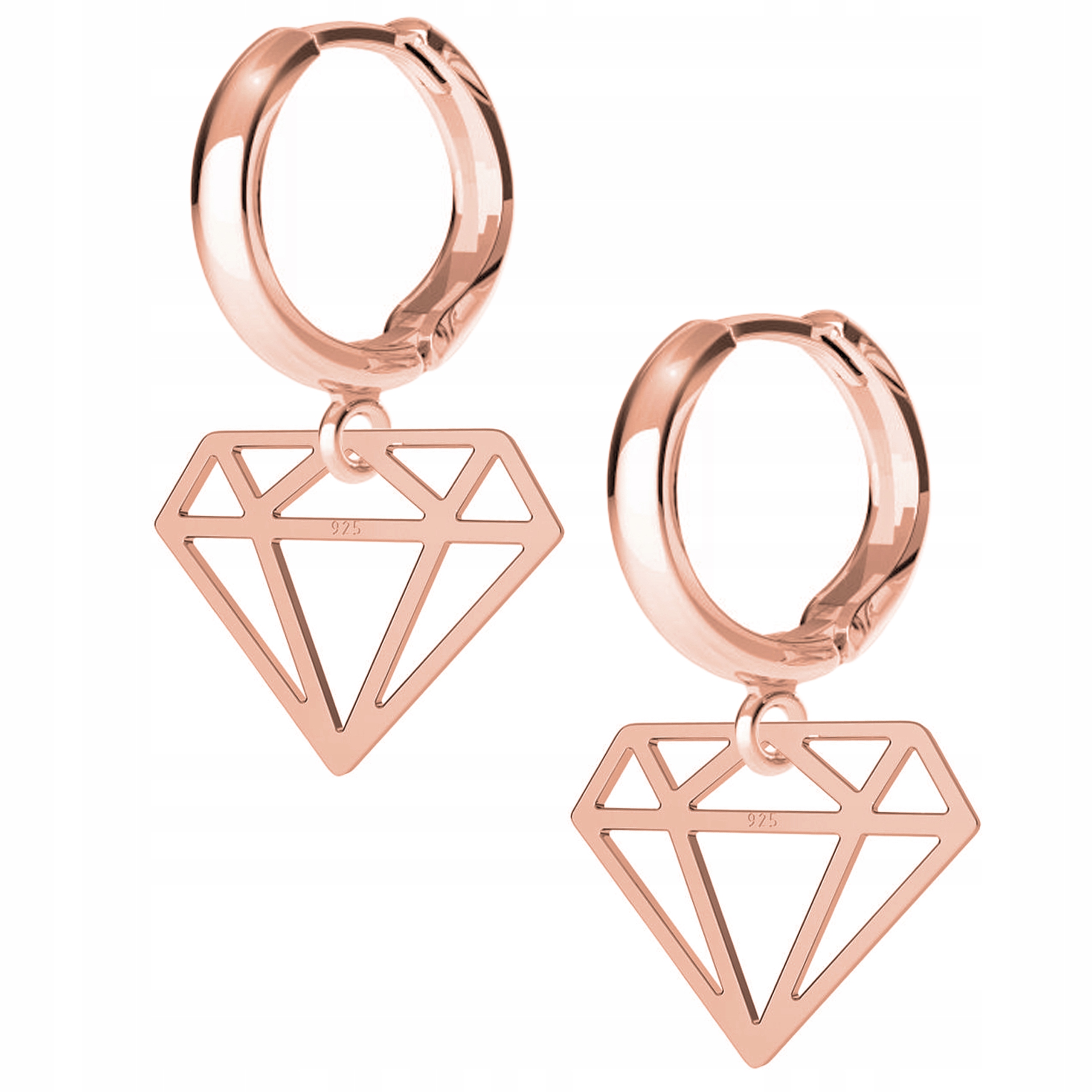 

Kolczyki Diament Diamencik różowe złoto 925