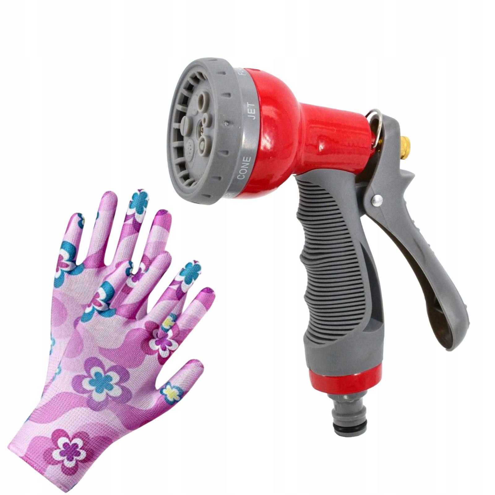 PISTOLET zraszacz ogrodowy oraz RĘKAWICE ogrodowe Consorte r.9