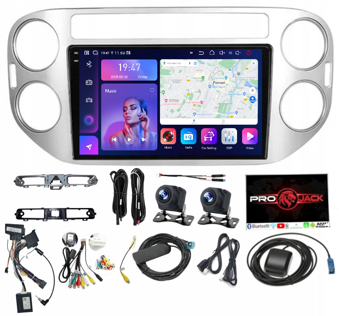 Rádio Gps Android Vw Tiguan 2007-2016 Carplay Wifi Usb 8/256GB Modem Sim