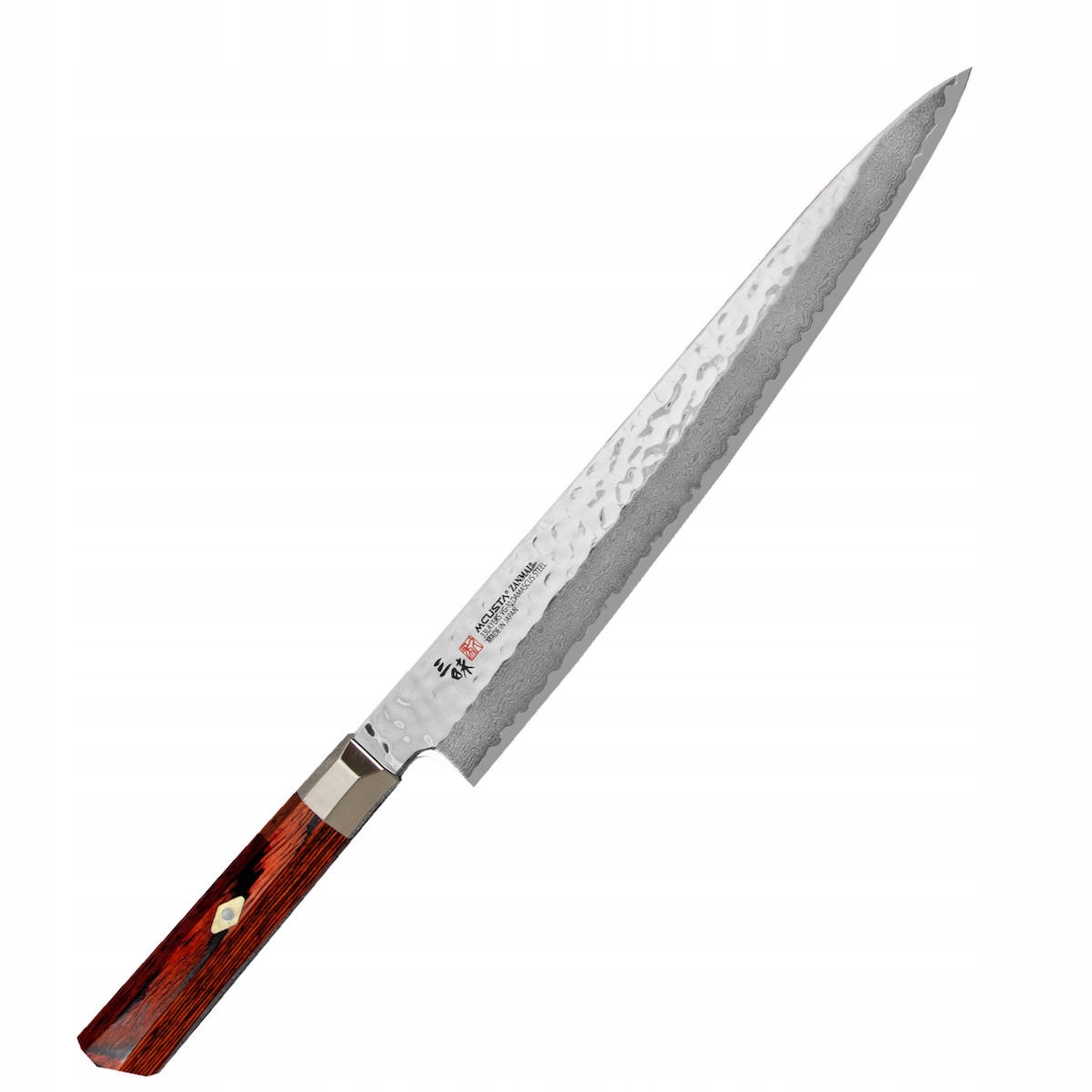 Mcusta Zanmai VG-10 Supreme Hammered Japonský nôž Sujihiki 61 Hrc 27 cm