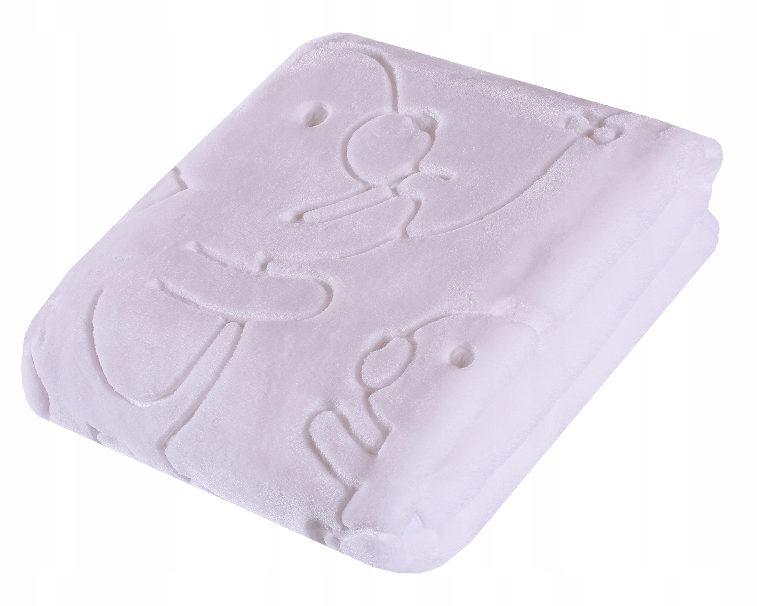 

EasyCare Kocyk akrylowy tłoczony biały Miś 80x110