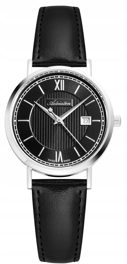 Nové Originální dámské hodinky Adriatica A3194.5264Q černé gravírování švů