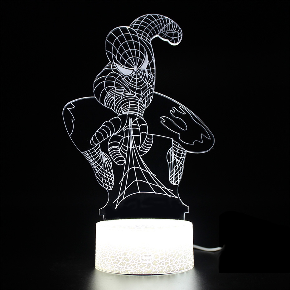 Lampka nocna 3D LED SPIDER-MAN kabel USB + PILOT Marka inna marka