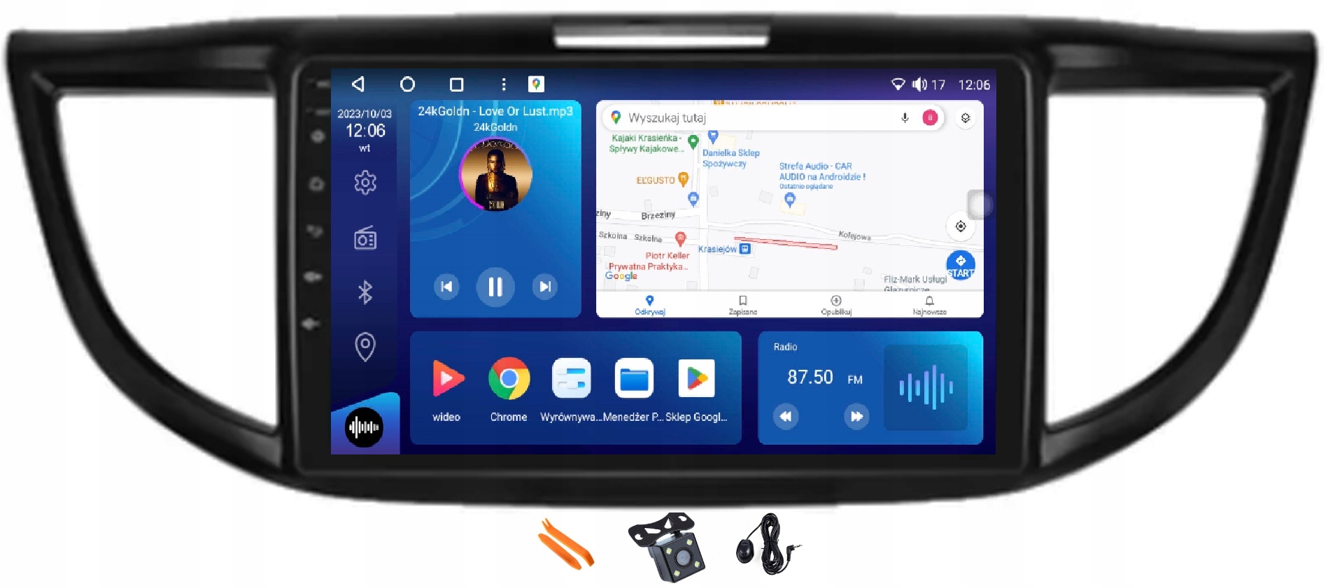 Rádio Android Navigácia Qled Carplay Lte 64GB Gps Dsp Honda Cr-v 4 11-18