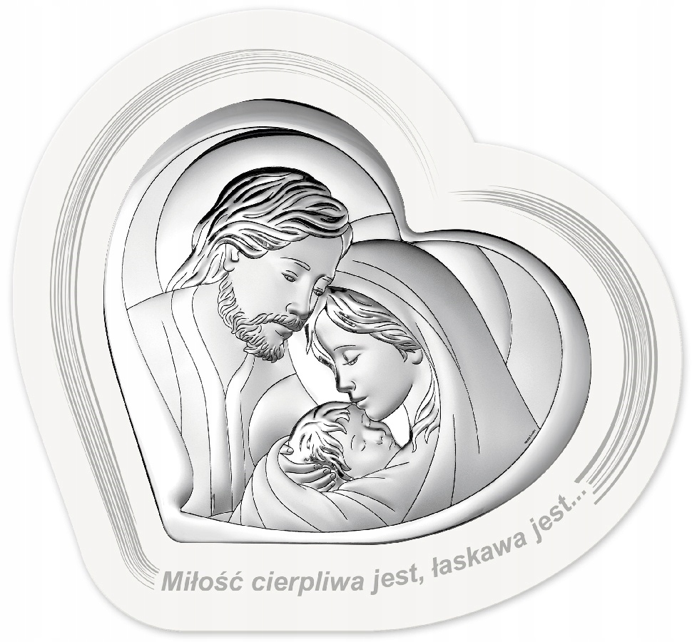 Gravírování Bonus Stříbrný obrázek Svatá rodina Památka Obraz